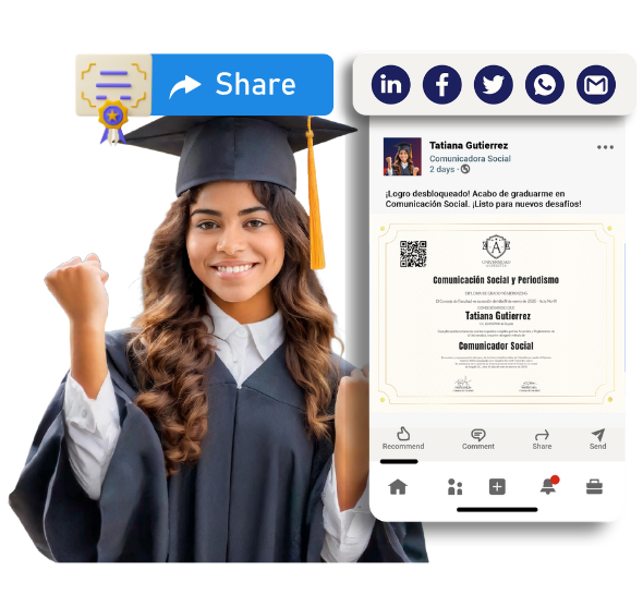 Credencial digital compartida en redes sociales
