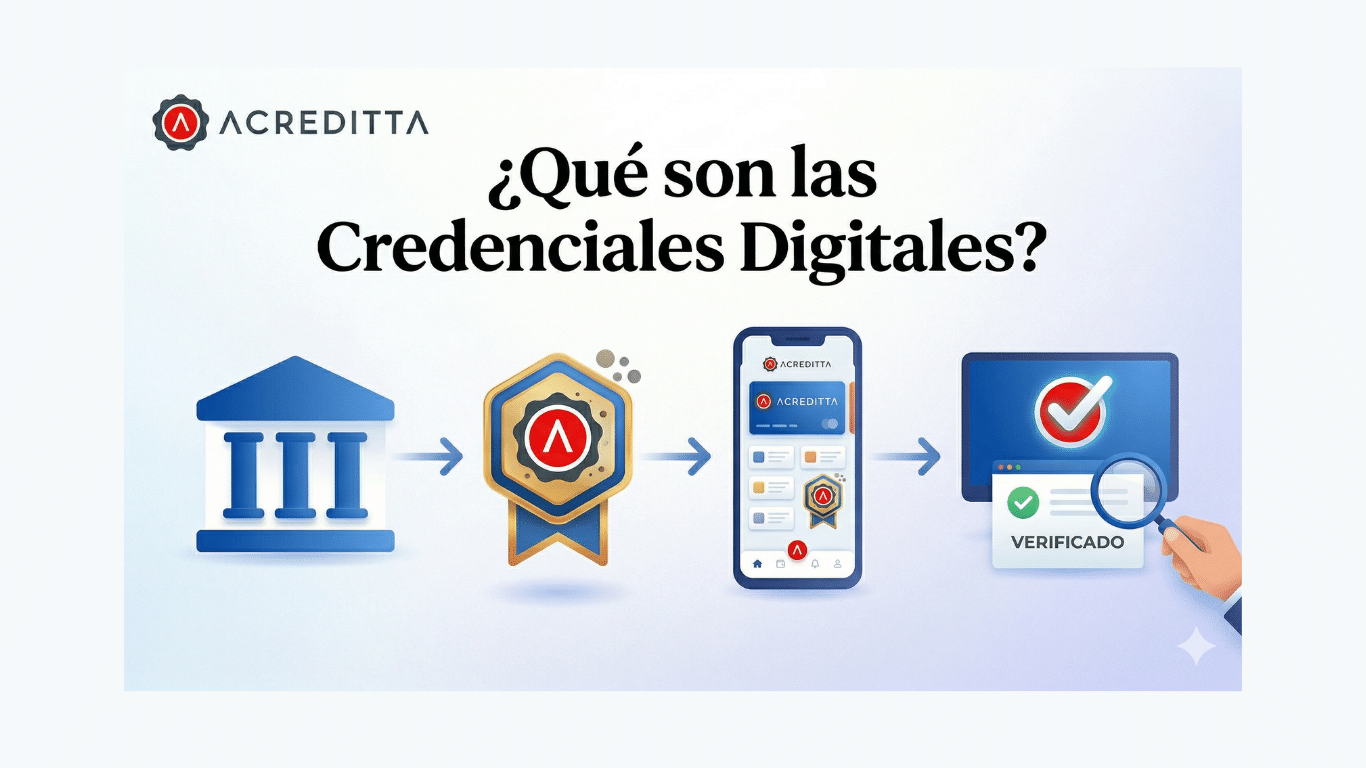 Cómo funcionan las credenciales digitales: emisión desde una institución, almacenamiento en wallet y verificación por empleadores